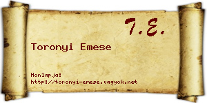 Toronyi Emese névjegykártya